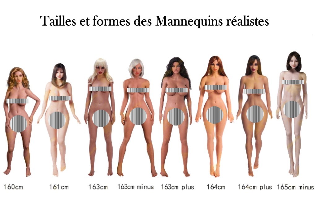 Taille et corps mannquins réalistes